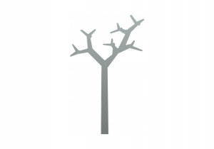 Metall-Wandgarderobe Baum WIE111 100 cm - silber