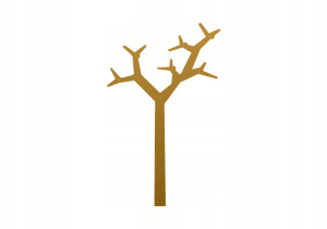 Wand-Metallkleiderhaken Baum WIE111 130 cm - gold