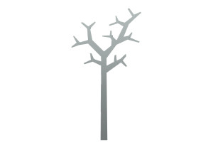 Metall-Wandgarderobe Baum WIE111 180 cm - silber