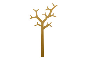 Metall-Wandgarderobe Baum WIE111 180 cm - gold