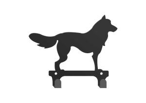Wandmontierte Garderobe mit doppeltem Hund