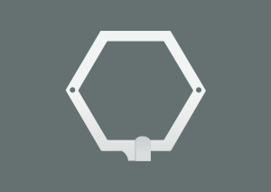 Kleiderhaken Hexagon 13 cm - weiß matt