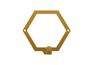 Kleiderhaken Hexagon 13 cm - gold