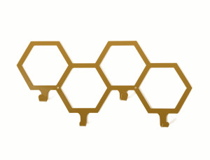 Metallwandhaken Hexagon 40 cm - gold