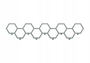 Metallkleiderhaken Hexagon 80 cm - silber