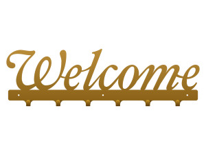 Metall-Kleiderbügel Welcome 60 cm - gold
