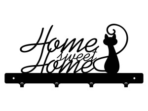 Kurze Metall-Kleiderleiste home sweet home 40 cm - schwarz matt