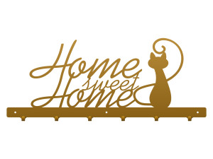 Metall-Kleiderhaken Home sweet home 60 cm - gold