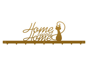 Metall-Kleiderhaken Home sweet home 90 cm - gold