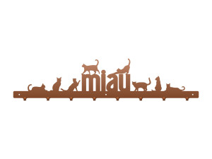Metall-Kleiderhaken Katzen 80 cm - kupfer