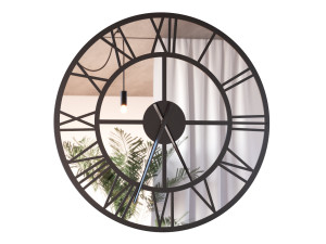 Wandspiegeluhr aus Metall Roma Loft 100 cm