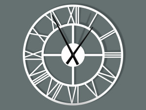 Metalluhr Roma Loft 70 cm - weiß matt