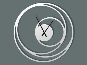 Metalluhr Spirale 90 cm - weiß matt