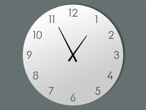 Große Metalluhr Classic 100 cm - weiß matt