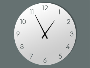 Große Metalluhr Classic 90 cm - weiß matt