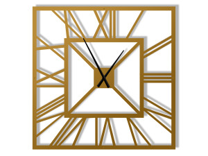 Große metallene Wanduhr Art déco 100 cm - gold