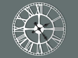 Metallwanduhr Bahnhof 60 cm - weiß matt