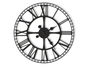 Metallwanduhr Bahnhof 60 cm - schwarz matt