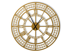 Große metallene Wanduhr Big Ben 100 cm - gold