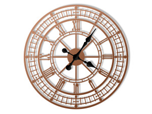Metallwanduhr Big Ben 60 cm - kupfer