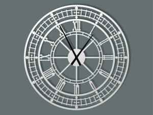 Große metallene Wanduhr Big Ben 90 cm - weiß matt