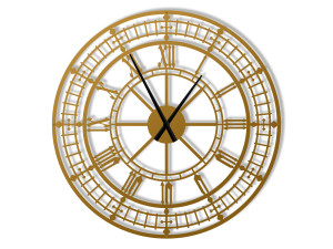 Große metallene Wanduhr Big Ben 90 cm - gold