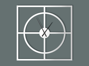 Große Wanduhr Simple 100 cm - weiß matt