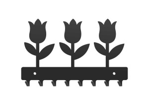 Schlüsselhaken TULPEN W142 20cm - weiß matt
