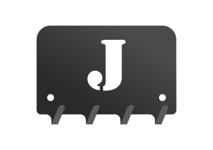 Schlüsselhaken W205 BUCHSTABE J 10cm - schwarz matt