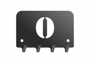 Schlüsselhaken W210 BUCHSTABE O 10cm - schwarz matt