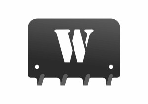 Schlüsselhaken W216 BUCHSTABE W 10cm - schwarz matt
