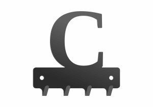 Schlüsselhaken W220 BUCHSTABE C 10cm - schwarz matt