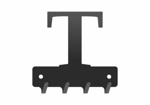Schlüsselhaken W237 BUCHSTABE T 10cm - schwarz matt