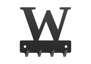 Schlüsselhaken W239 BUCHSTABE W 10cm - schwarz matt