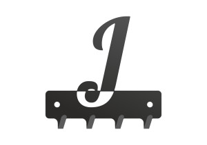 Schlüsselhaken W250 BUCHSTABE J 10cm - schwarz matt