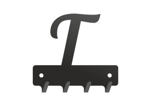 Schlüsselhaken W259 BUCHSTABE T 10cm - schwarz matt