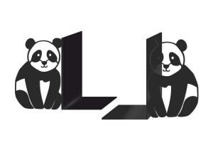 Metall Buchstützen Panda P84 - weiß matt