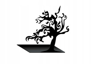 Buchstützen t26 Baum 2 Stück - schwarz matt