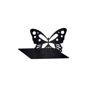 Buchstützen Schmetterling T005 2 Stück - weiß matt