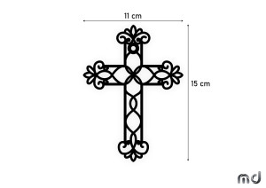 Metallkreuz KNS027 15 cm - silber