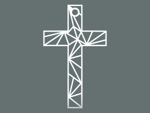 Metallkreuz KNS028 15 cm - weiß matt