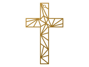 Metallkreuz KNS028 30 cm - gold
