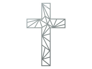Metallkreuz KNS028 50 cm - silber