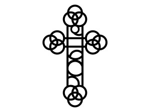 Metallkreuz KNS031 15 cm - schwarz matt