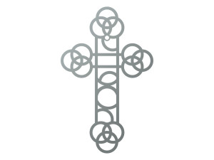 Metallkreuz KNS031 30 cm - silber