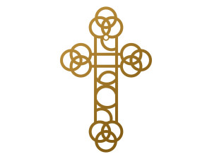Metallkreuz KNS031 30 cm - gold