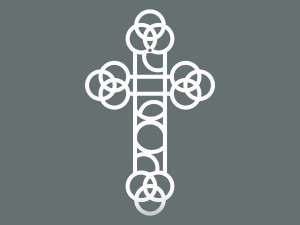 Metallkreuz KNS031 50 cm - weiß matt