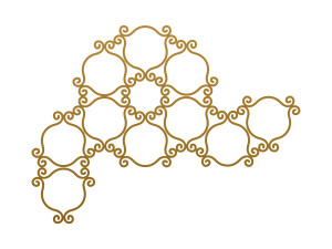 Wandspalier Esso M 62×46 cm - gold
