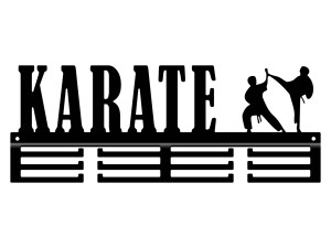 Medaillenhalter Karate 40 cm - schwarz matt