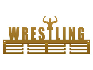 Medaillenhalter Wrestling 40 cm - gold